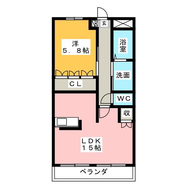 グランメール(1LDK/2階)の間取り写真