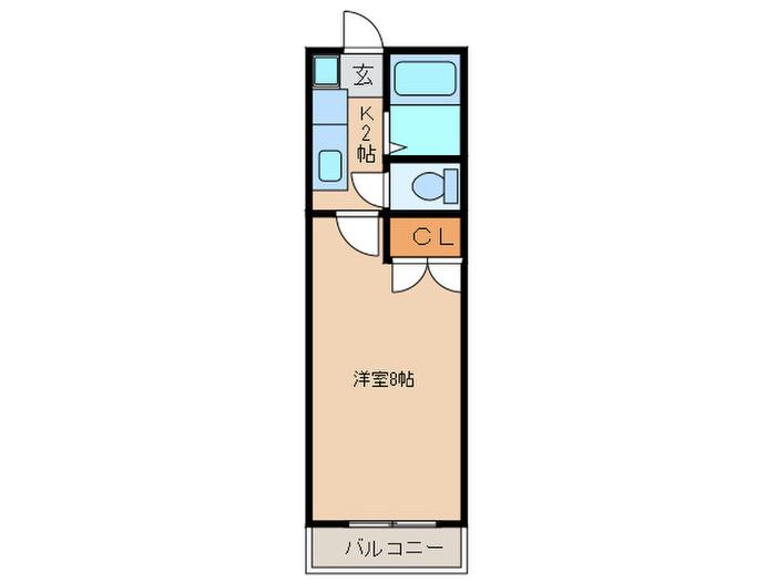 GBII(1K/3階)の間取り写真
