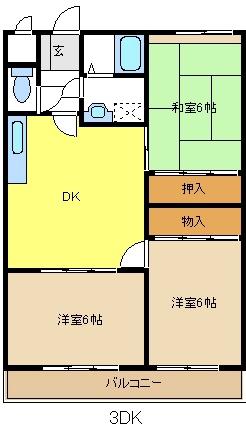 グレース牧の里(3LDK/1階)の間取り写真