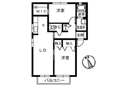 シャーメゾン・ボンコリーヌ(2LDK/1階)の間取り写真