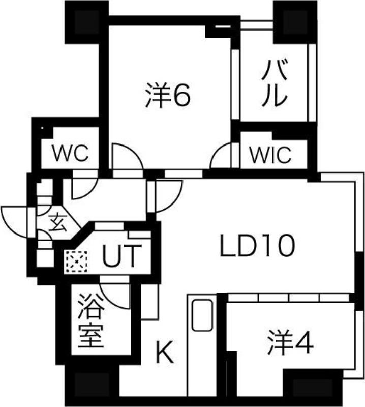 ラ・クラッセ札幌ステーションリミテッド(2LDK/2階)の間取り写真