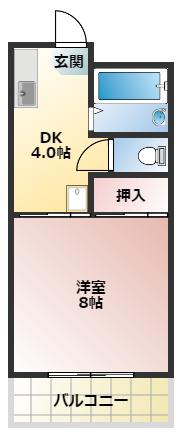 本田コーポ(1K/1階)の間取り写真