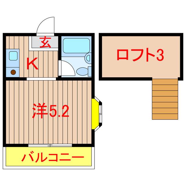コーポミズ(1K/2階)の間取り写真
