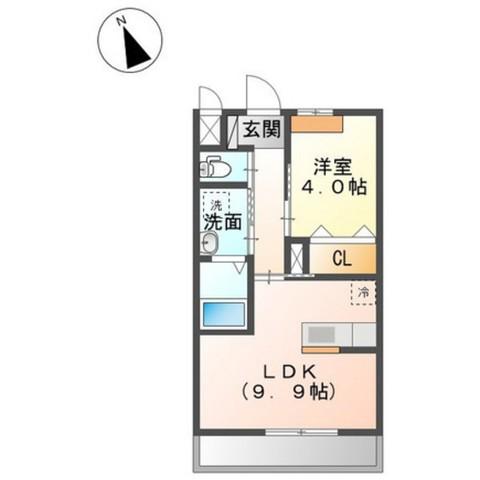 JR日豊本線 高城駅 徒歩26分 2階建 築11年(1LDK/2階)の間取り写真