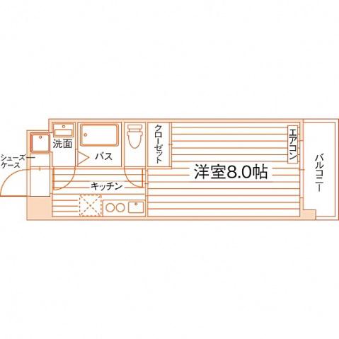 大庭ビル(1K/4階)の間取り写真