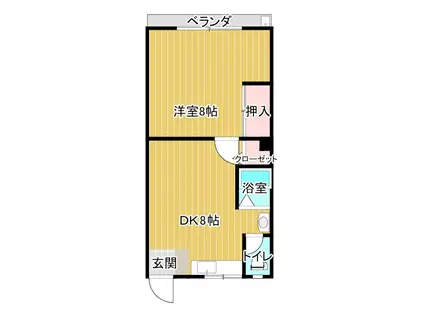 重信サニーヒル(1LDK/2階)の間取り写真