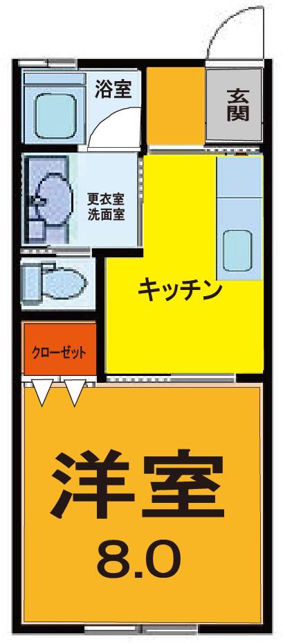 クレールシャンブル(1K/1階)の間取り写真