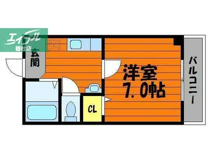 グローバル松島(1K/2階)の間取り写真