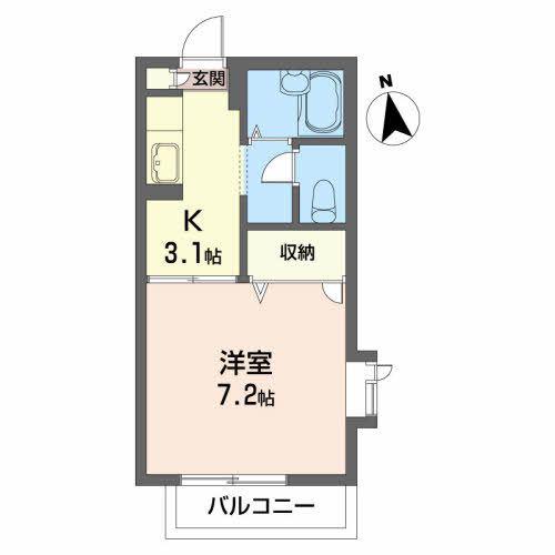 ディアス147(1K/2階)の間取り写真
