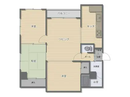 ルーベデンス6条(3LDK/8階)の間取り写真