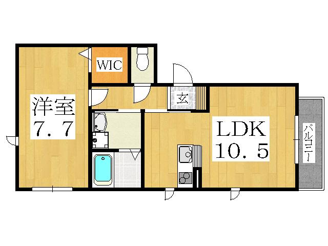 コンフォート住吉(1LDK/3階)の間取り写真
