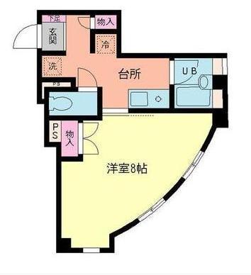フォレストビル(1K/3階)の間取り写真