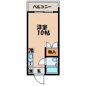 フラットワン(ワンルーム/4階)の間取り写真