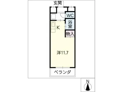 URBAN STAGE SHAMROCK(ワンルーム/3階)の間取り写真