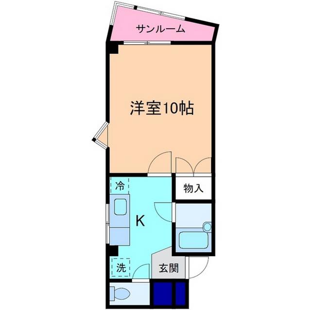 グリーンハイツIII(1K/2階)の間取り写真