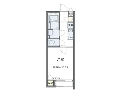 クレイノセカンド ユーアイ(1K/1階)の間取り写真