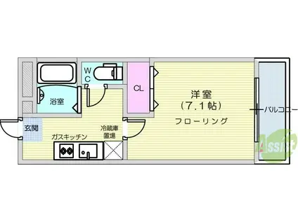 コンフォール(1K/1階)の間取り写真