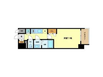 エスリード阿波座ノースプレイス(1K/11階)の間取り写真