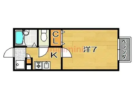 ハイツコンフォール(1K/1階)の間取り写真