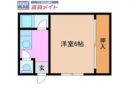 ウルドミール江戸橋(1K/2階)の間取り写真