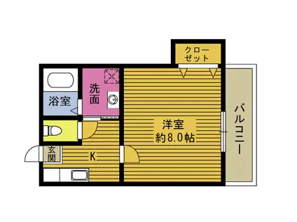 R59番館(1K/1階)の間取り写真