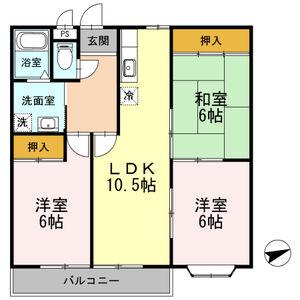 シャルムマスダII(3LDK/3階)の間取り写真
