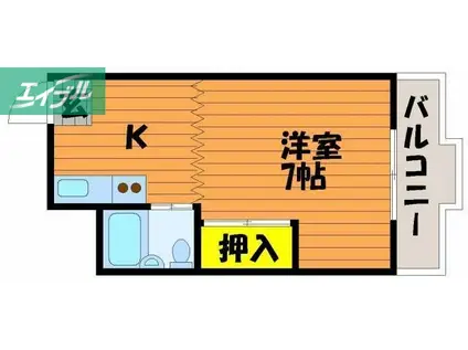 ホワイトメゾン学南II(1K/3階)の間取り写真