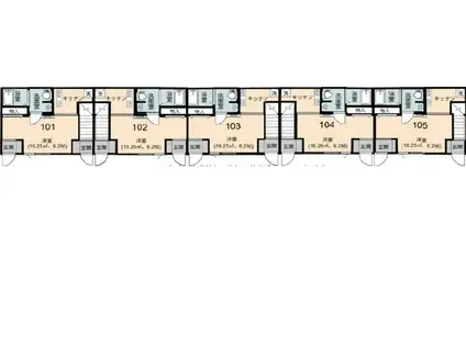 ベックアパートメント東川口(1K/1階)の間取り写真