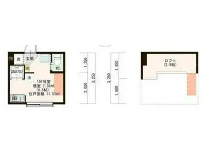 ザ・ヒルズ中野(ワンルーム/1階)の間取り写真