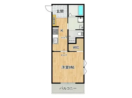 メゾンミヌエット(1K/2階)の間取り写真