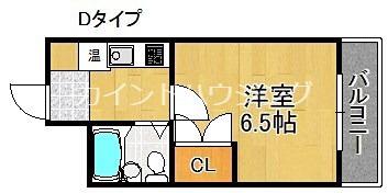 セラ岸ノ里(1K/6階)の間取り写真
