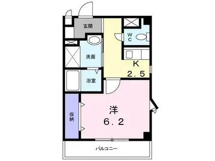 ファインヴィラ(1K/1階)の間取り写真