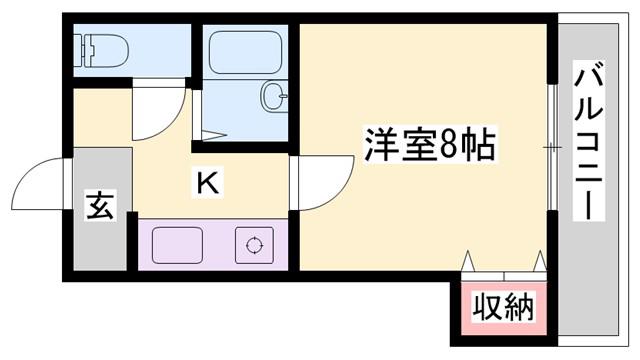 頼安コーポ(1K/2階)の間取り写真