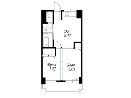 プレシアス本郷(2DK/3階)の間取り写真