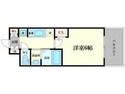 エステムコート大阪ウエストII(1K/8階)の間取り写真