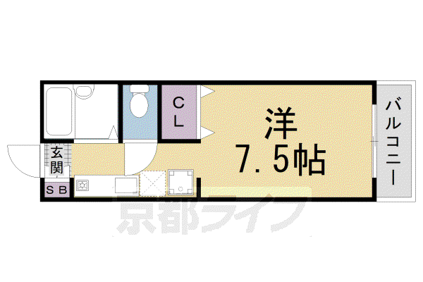 パルティール(1K/1階)の間取り写真