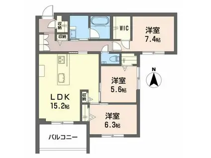 ヴィステリオ プレミア(3LDK/3階)の間取り写真