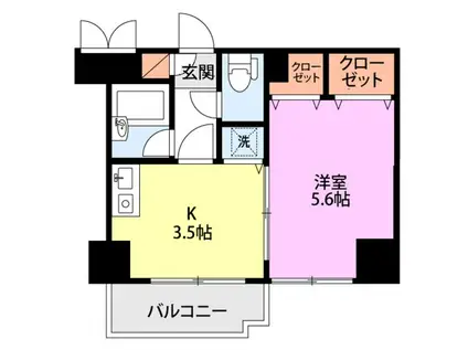 燕三条エクスプレスハイツ(1K/4階)の間取り写真