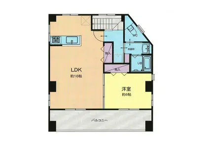 ウイング鶴見(1LDK/4階)の間取り写真