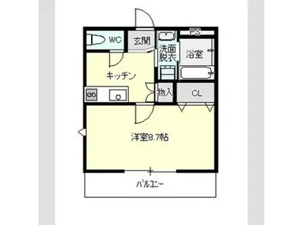 エルドラド(1K/1階)の間取り写真
