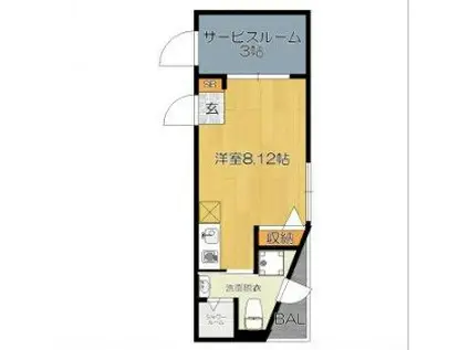 ガレット和白(ワンルーム/5階)の間取り写真