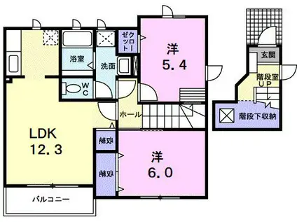 ガーデン・パーク(2LDK/2階)の間取り写真