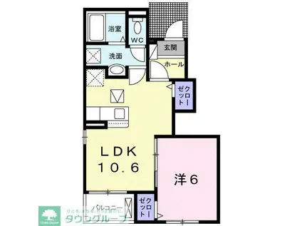 アルバ ビエント(1LDK/1階)の間取り写真