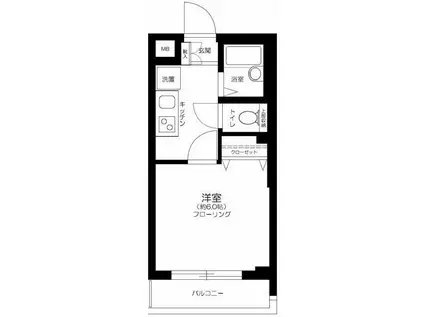 セジョリ上板橋(1K/1階)の間取り写真