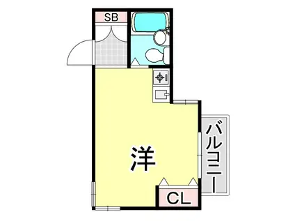 メゾンモナムール(ワンルーム/3階)の間取り写真