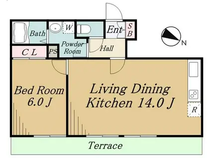SKY SQUARE(1LDK/1階)の間取り写真