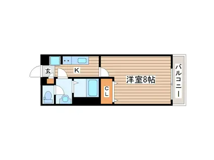 リブリ・クレールコートII(1K/2階)の間取り写真