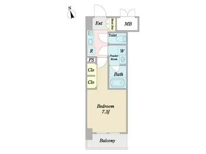 CINZA大和町(1K/6階)の間取り写真