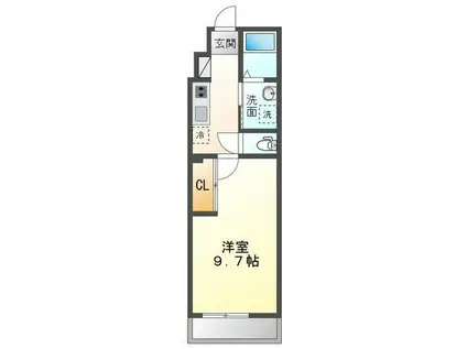 セレーノ(1K/2階)の間取り写真