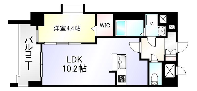 ニューサンリバー15番館(1LDK/10階)の間取り写真